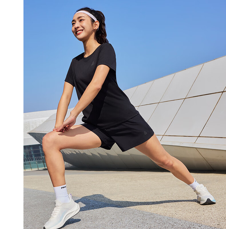 PEAK Quick-Dry Sports Set for Men, Summer Running Casual Badminton Outfit, Breathable Two-Piece Short-Sleeve Shorts for Men DF152001 31
