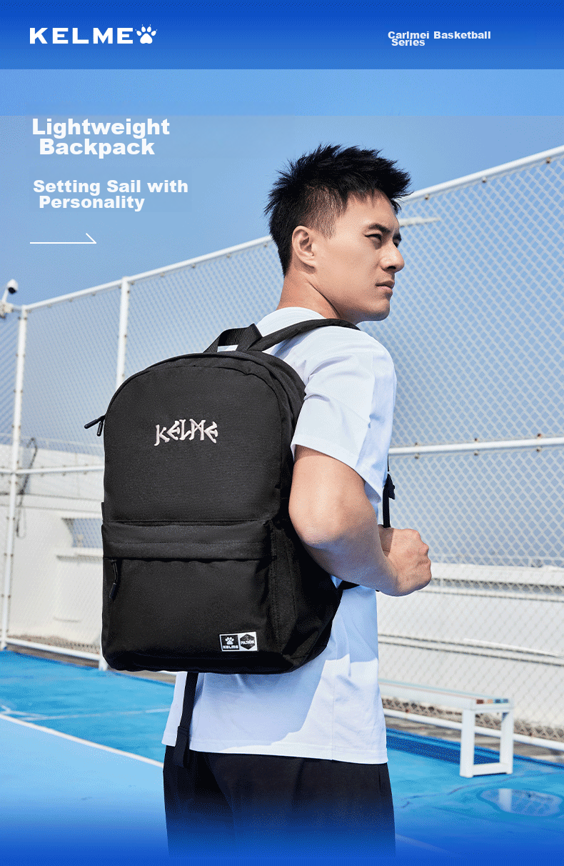 KELME Backpack, Outdoor Sports Portable Large Capacity Travel Bag, Student Schoolbag, Midnight Blue, One Size Fits All 1