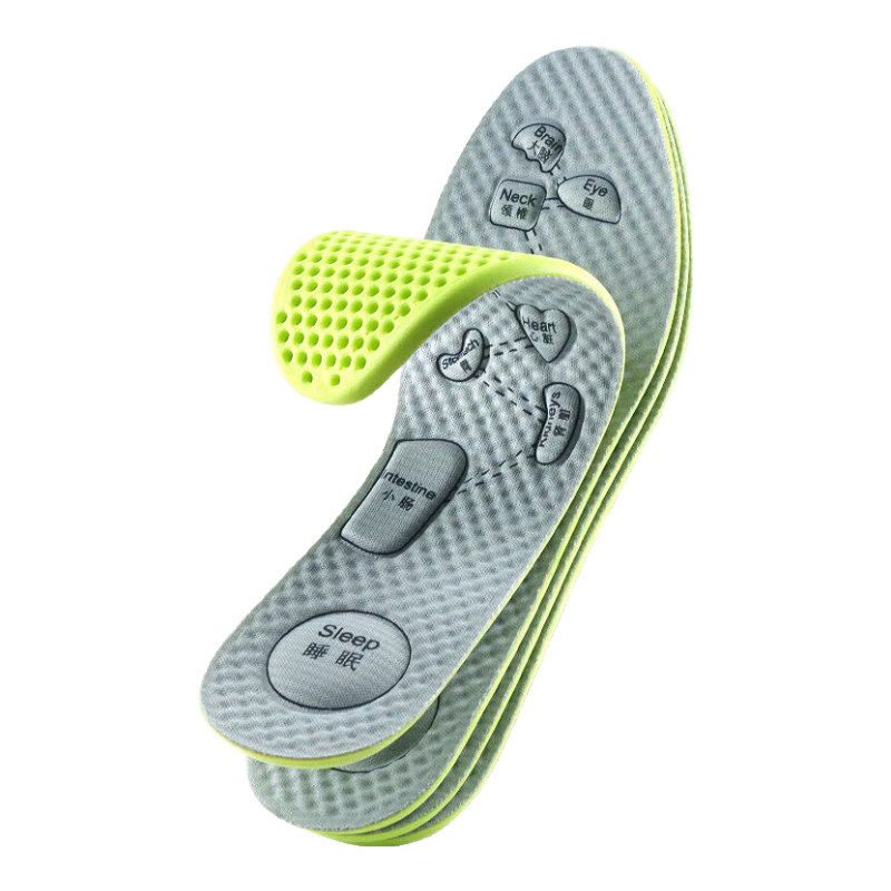 Buyun 2 Pairs of Sports Insoles for Men, Soft And Elastic Shock-Absorbing Massage Insoles for Women, Military Training Ultra-Soft Summer Mugwort Odor-Free Breathable Comfortable