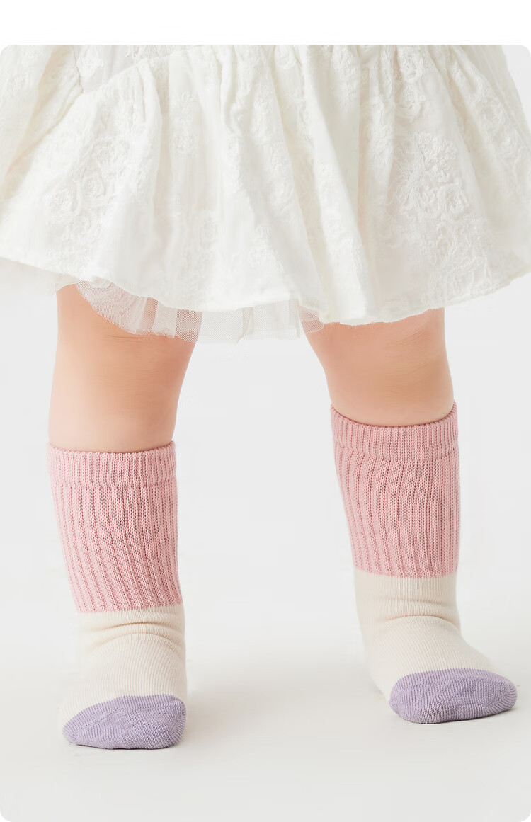 BALABALA Baby Mid-Calf Cotton Socks, Spring Season, for Boys And Girls, Newborn Infant Socks, Non-Binding, Three-Pair Pack, 209925172205 8