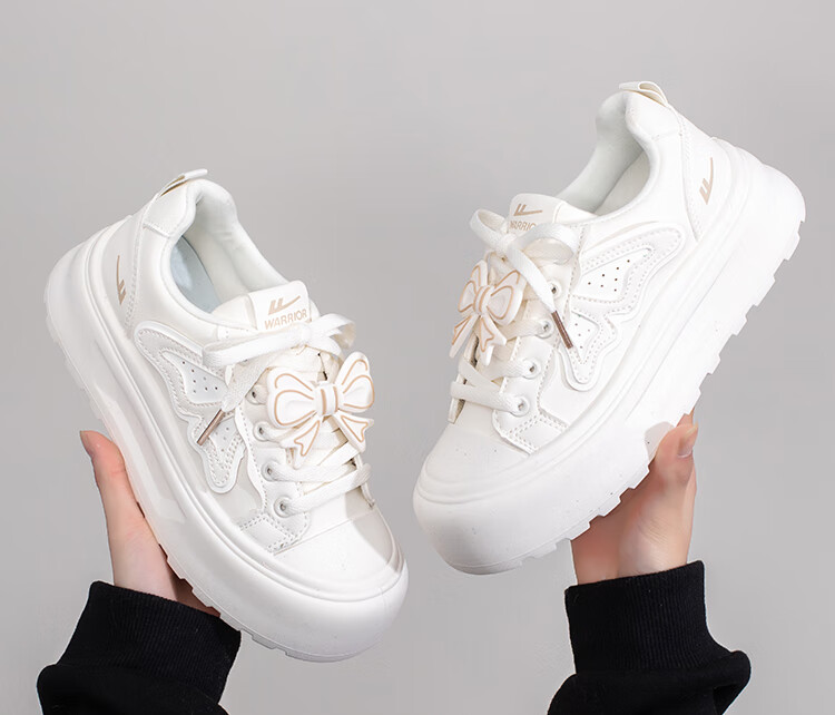Huili Women's Shoes, White Sneakers for Women, Original Butterfly Casual Skateboard Shoes, Versatile Women's Footwear, 2278 Beige/navy Blue, Size 35 12