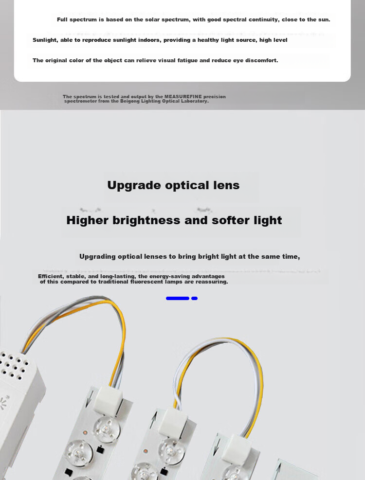 Beigong LED Full Spectrum Module, 56W Three-Color Dimming, 40cm Long Ceiling Light Core, LED Strip, Hallway Renovation Light Panel, Replacement Light Source 5