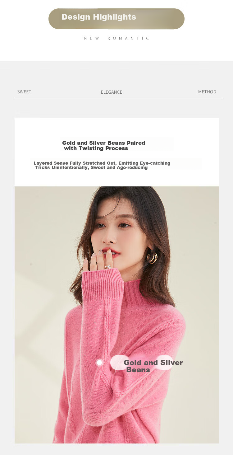 Jinju Thickened 100% Wool Autumn And Winter New High-Neck Drop-Shoulder Cable Knit Sweater Pure Wool Pullover for Women, Camel Color One Size Fits All 1