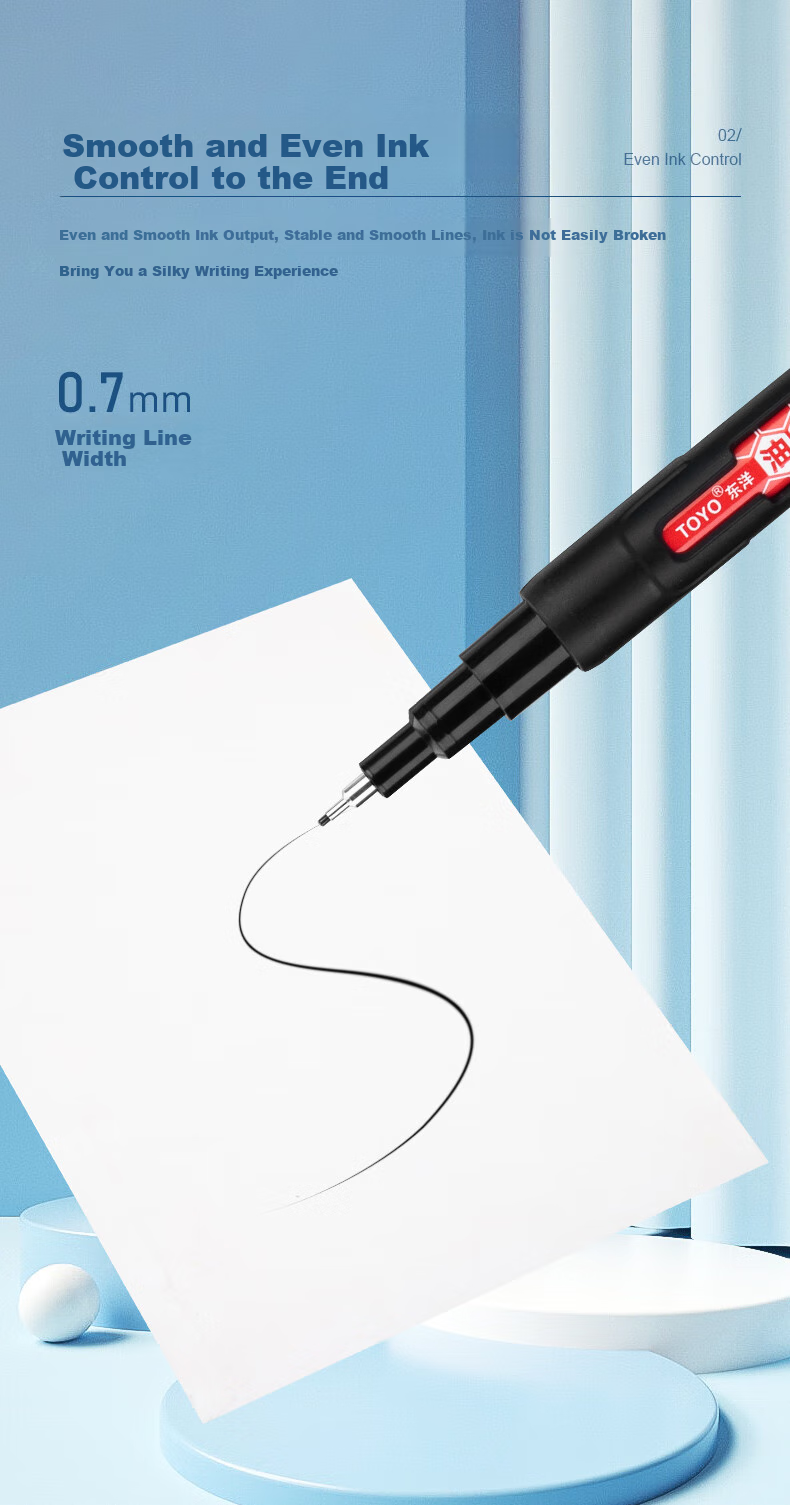 Dongyang SA203, 0.7mm Oil-Based Needle-Tip Paint Pen, Marker, Sign-In Pen, Writing Length 1000m, 12 Pens/box/red 2