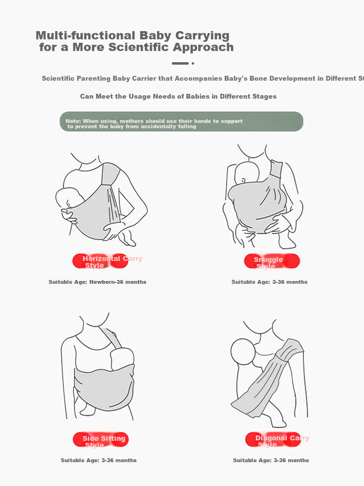 9I9 Baby Carrier, Front And Cross-Carrier Dual-Use, Outdoor Use for Infants, Newborn Baby Carrying Aid, Multifunctional All-Season A75 5