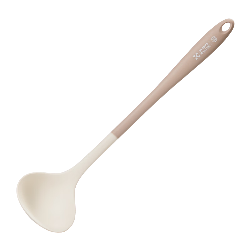 Chuida Huang Antibacterial Silicone Soup Ladle Extended Food-Grade Non-Stick Pot Frying Pan Flat Bottom Pot Hot Pot Ladle High Temperature Resistant Kitchen Utensil
