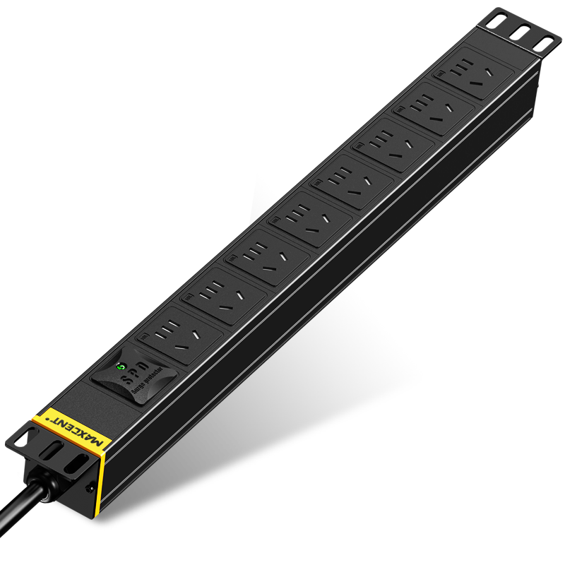 MAXCENT PDU Cabinet Power Strip 8-Port 10A Input 10A Output New National Standard High Power Surge Protection Industrial Power Strip MC3806N