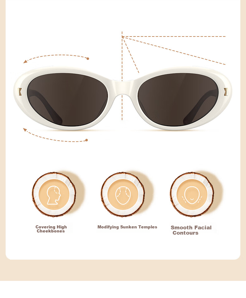 HELEN KELLER [Yeyeming] Cat Eye Sunglasses, Black Retro Oval Sunglasses for Women And Men, Trendy Sunglasses HK707H01 3