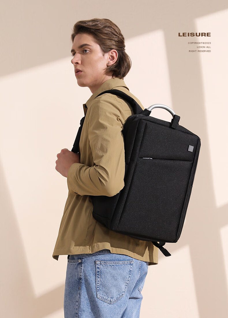 LEXON Backpack Business Laptop Bag for 14/15.6/16 Inch Notebooks, Travel Backpack for Men, Gray Schoolbag 13