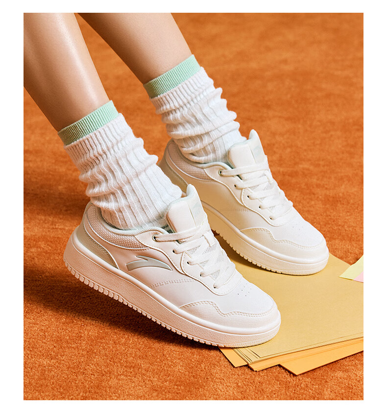 Anta Light Step V2 Women's Sneakers Summer Breathable Casual Couple Simple White Shoes Soft Sole Comfortable Thick Sole Height Increasing Shoes 6