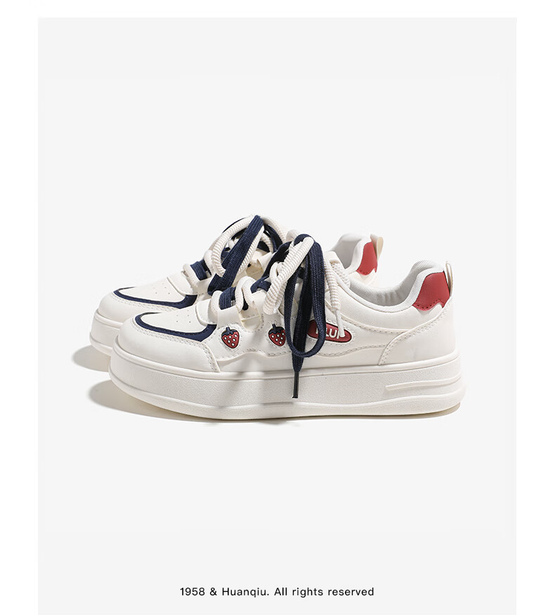 Global Women's White Sneakers Casual Thick Sole Height Increasing Fashion Sports Bread Shoes Light Blue Size 40 5