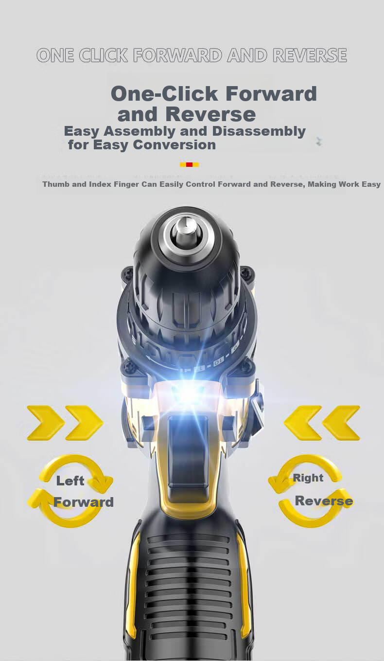 Airuide Electric Drill, Household Rechargeable Drill, Electric Screwdriver, Lithium Battery Pistol Drill, Power Screwdriver, Electric Tool 14