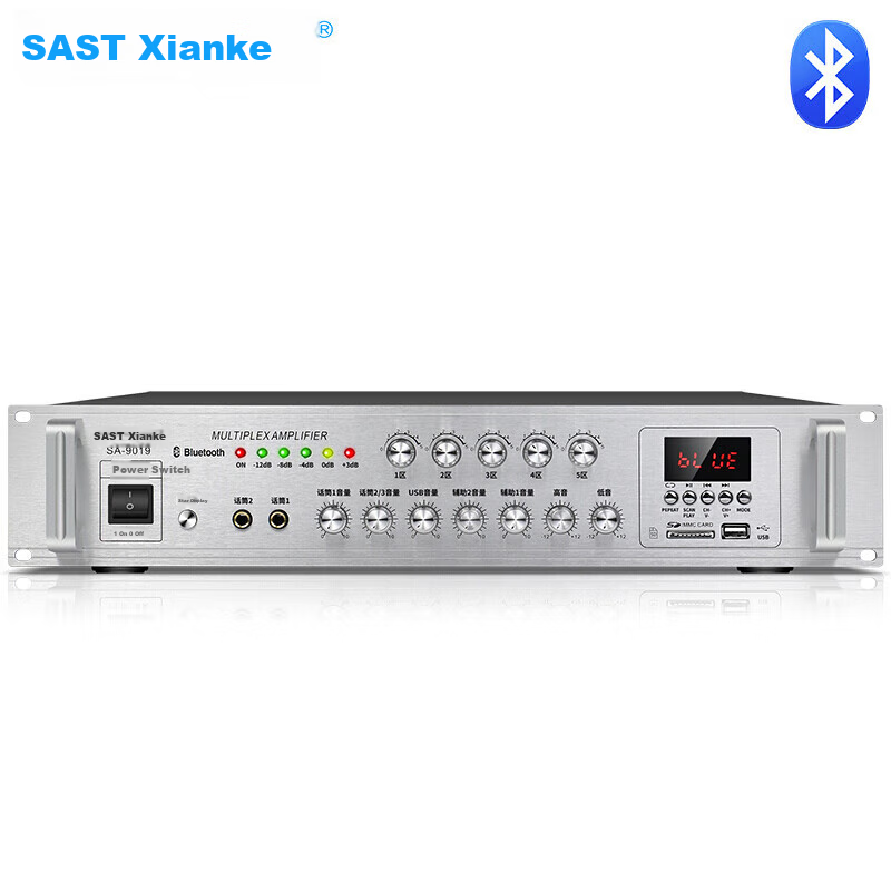 SAST SA-9019 1200W Bluetooth усилитель мощности, 6-зонный, для магазина, домашнего кинотеатра, конференций