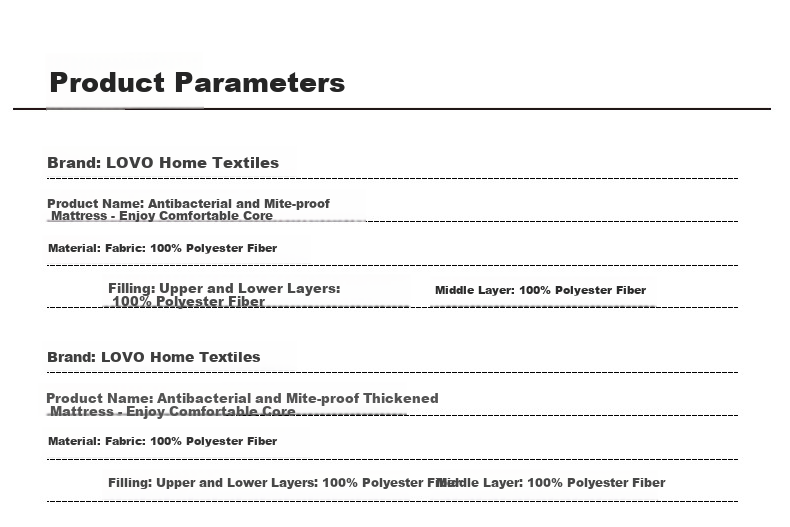 LOVO Luolai Mattress Pad, Thickened Soft Mat, Tatami, Antibacterial, Anti-Mite, 135*200cm, White, for Student Dormitory 9