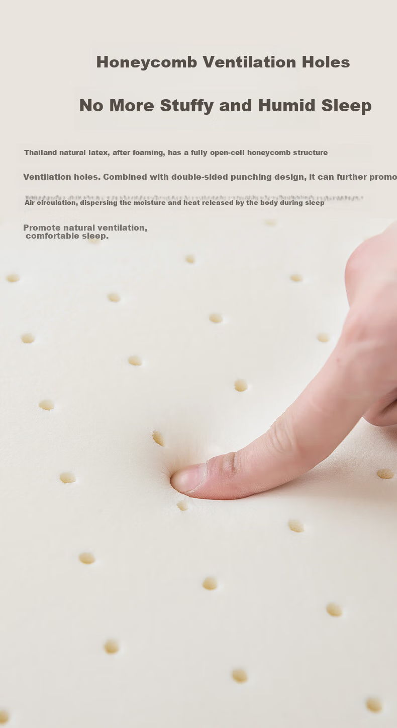 Hodo Thai Imported Natural Latex Mattress, 5cm Thick, 85D Swiss Anti-Mite Cover, 1.8m X 2m, Medium Firmness 12