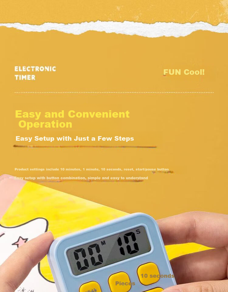 Deli Timer Alarm Clock Time Reminder Blue Children's Toy Holiday Gift for Boys And Girls Birthday Present 6