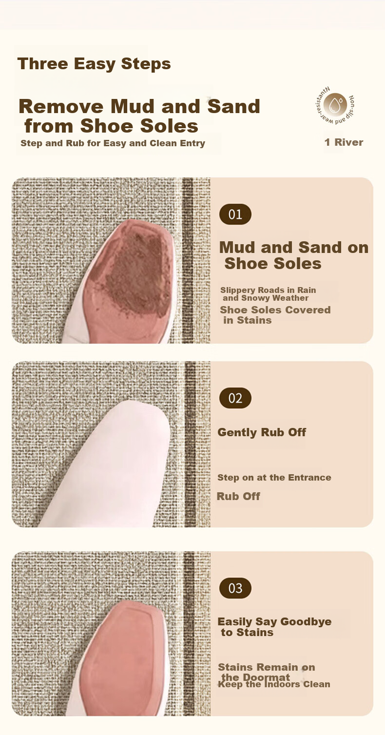 Qimian Entrance Mat, Doorway Foot Mat, Luxurious High-End Feel, Non-Slip, Dirt-Resistant, Foyer Doormat, Liuying, 60*90cm 5