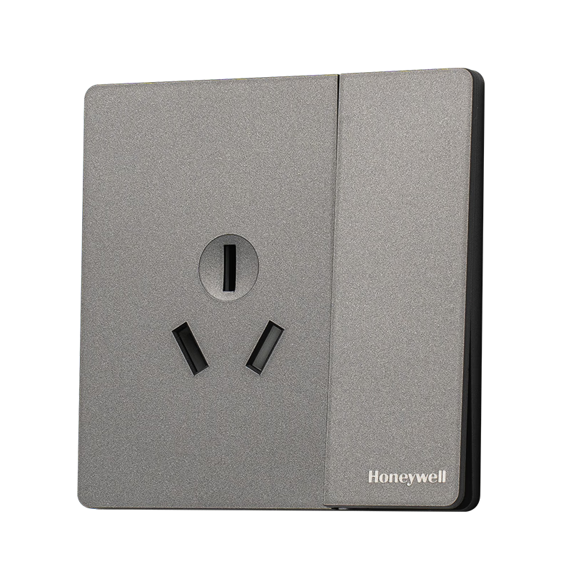 Honeywell Ultra-Thin Matte Switch Socket Panel Single Control Three-Hole 16A High Power T3 Cloud Mist Gray