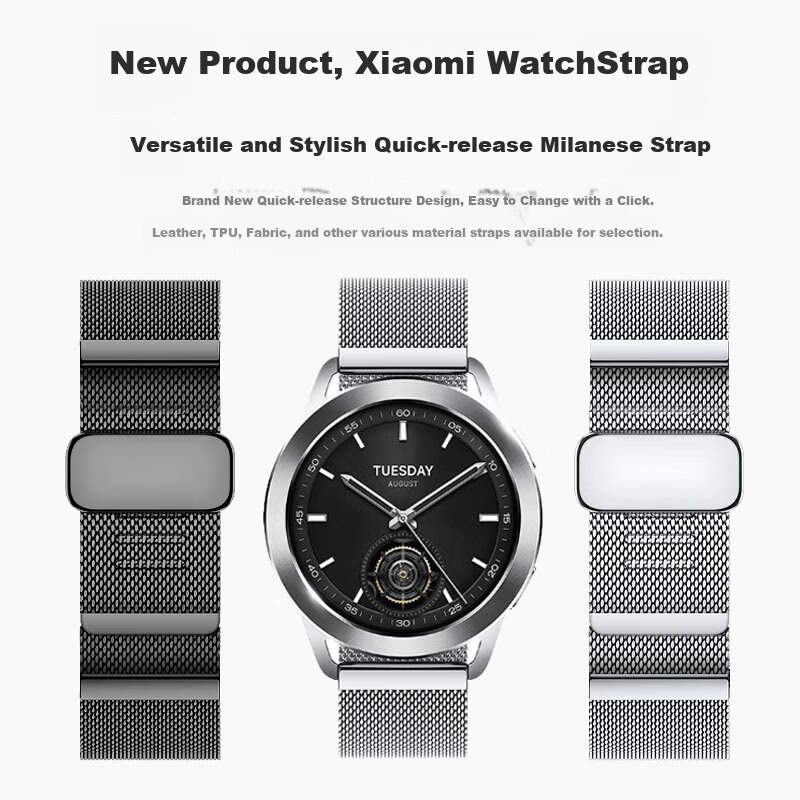 Iboann Compatible with Xiaomi Watch S4 Strap, Watch S3 Magnetic Milanese S2 Metal Strap, S1Pro Stainless Steel Watch4 Sport Accessories Color2 Wristband