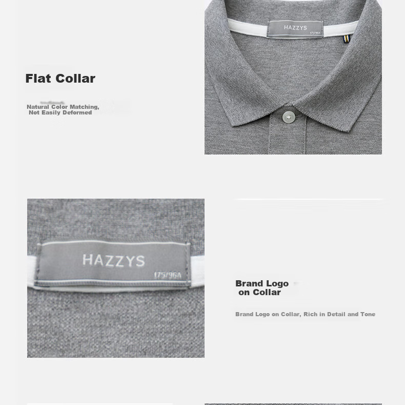 HAZZYS Men's Clothing, Summer Men's Top, Solid Color Casual Polo Shirt with Collar, Short Sleeve POLO Shirt for Men, ASTZE0BBF24 11