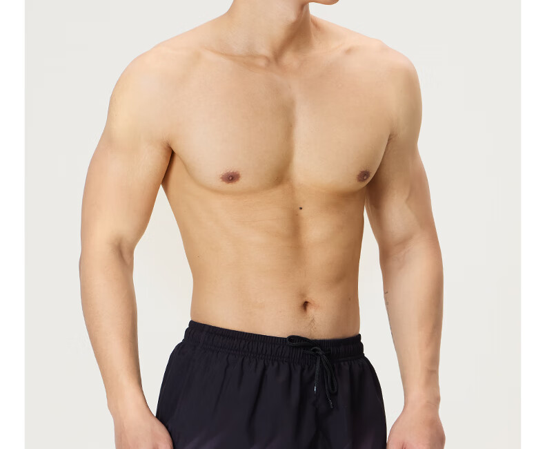 Li-Ning Swimming Trunks for Men, Anti-Embarrassment Swim Shorts, Knee-Length Two-In Water And Land Dual-Use Beach Shorts, 0222 Black 2XL 26