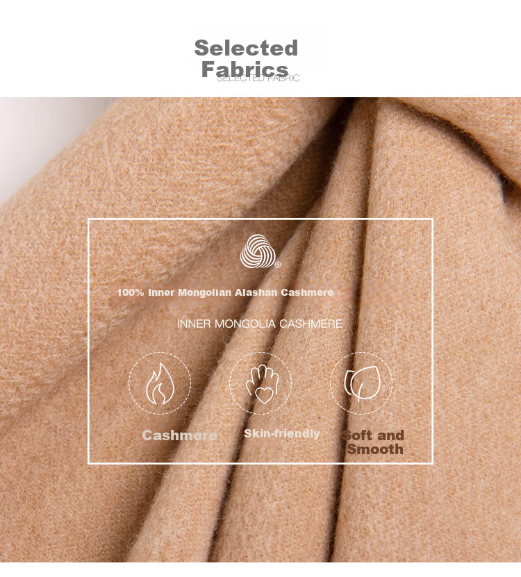 Hengyuanxiang 100% Pure Cashmere Double-Sided Shawl, Women's Scarf, Office Air Conditioning Wrap, Birthday And National Day Gift Box 2