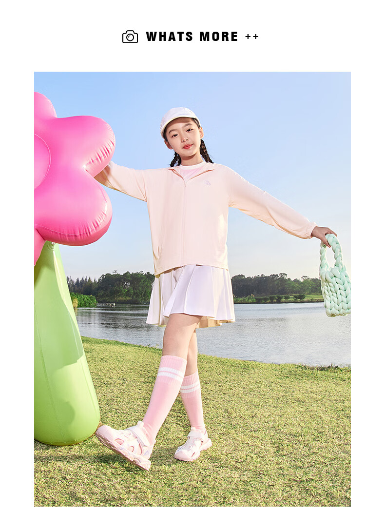 ERKE Children's Clothing, Boys And Girls Cardigan Jacket, Kids Summer Breathable Sun Protection Coat, Cream Sweet Peach Color, Size 170 21