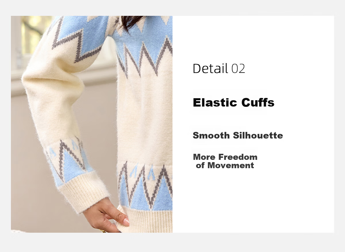 PinCai Knitted Sweater for Women, Round Neck, Retro And Gentle, Suitable for Outdoor Wear, Christmas Style, Lazy And Soft Knit Sweater P144Z9008 14