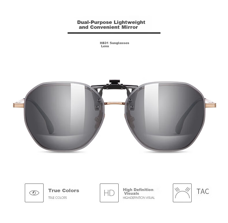 HELEN KELLER Clip-On Sunglasses for Men And Women, Comfortable to Wear, Specially Designed for Driving, HP831C20 Purple-Pink Gradient Lenses 1