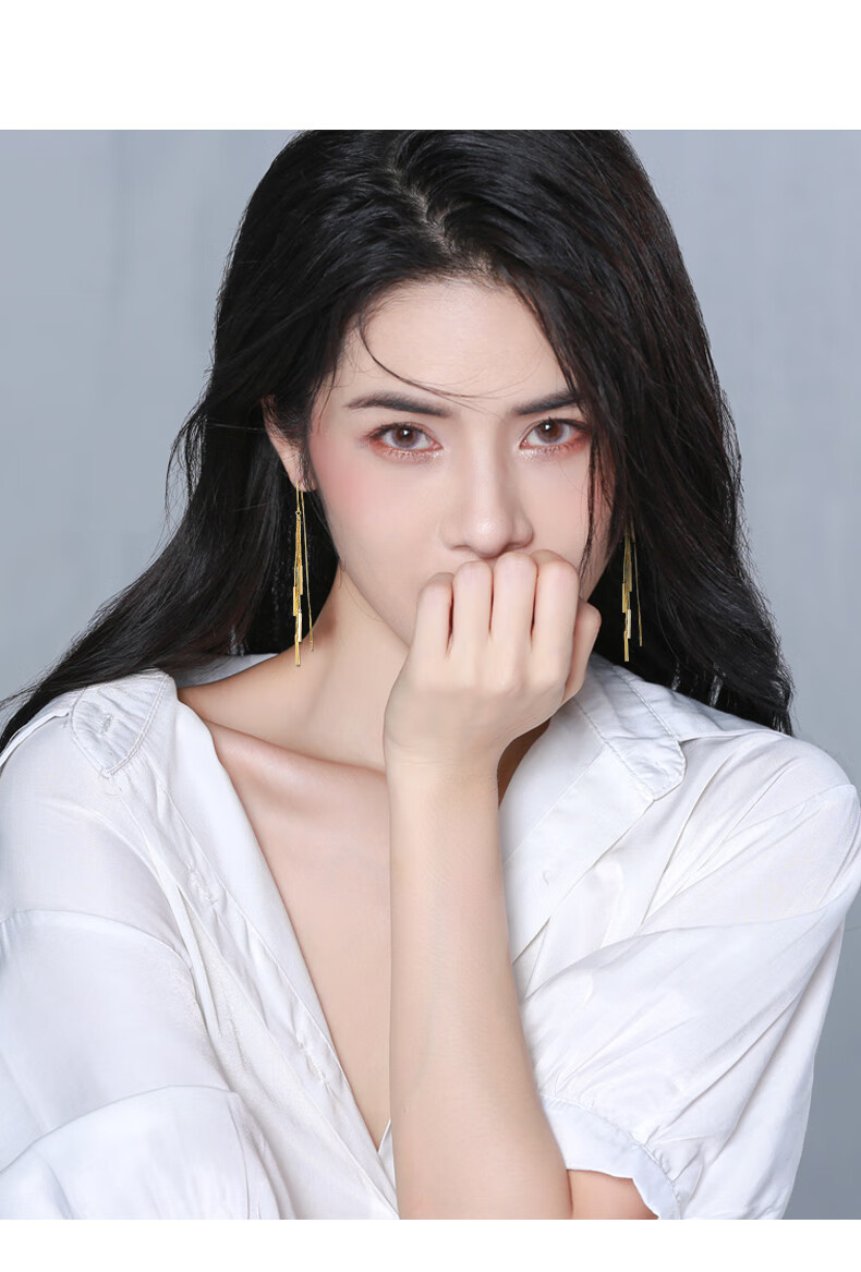 Qlady Tassel Earrings for Women, Elegant Silver Studs, Unique And High-End Luxury Ear Hoops, Birthday And New Year Gift 3