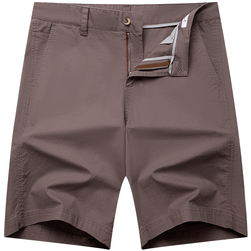 DANCING WOLVES [Comfort Stretch Cotton and Spandex] Summer Workwear Trendy Loose Breathable Versatile Casual Men's Shorts 314 Red Brown 34