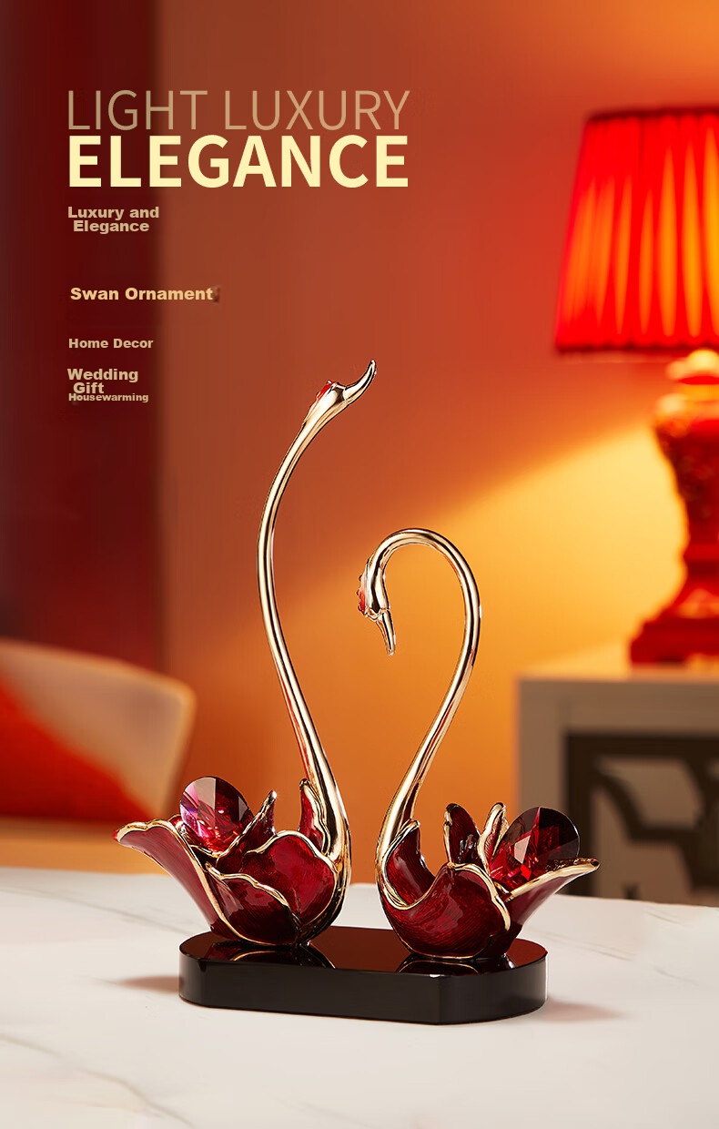 Nuoshiman Swan Ornament, Elegant Wedding Gift for Newlyweds, Valentine's Day And 520 Gift for Girlfriend, Living Room And Wine Cabinet Decoratio 1