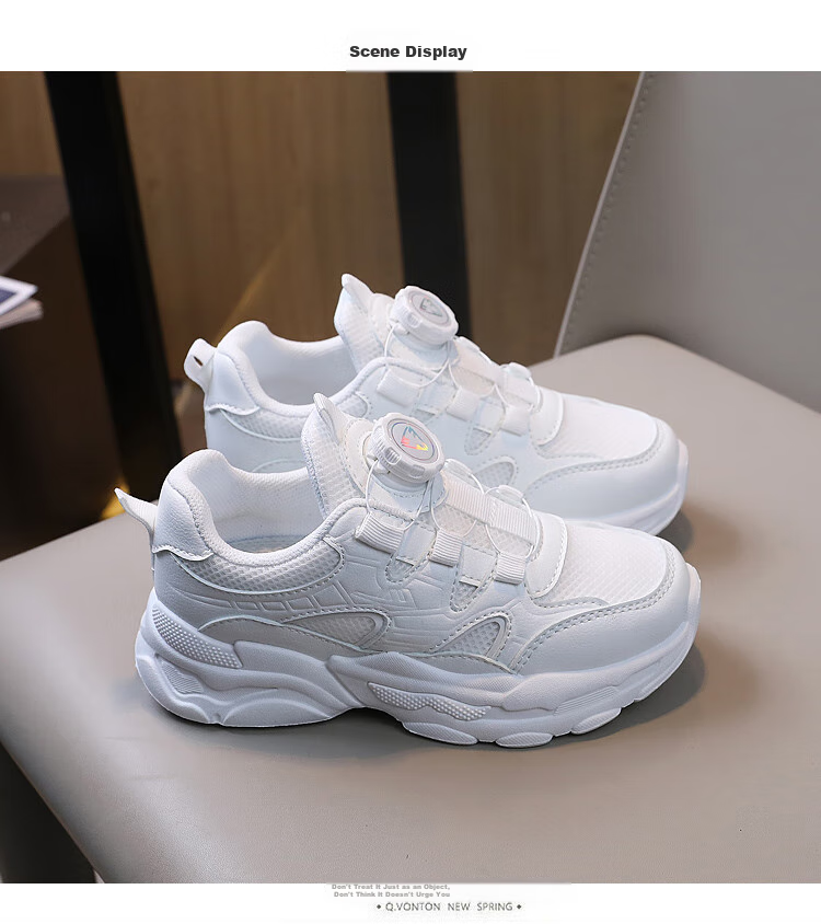 Warrior Boys' Sports Shoes, Mesh Running Shoes for Girls, White Breathable Children's Shoes, WZ(CL)-0667, White, Size 28 4