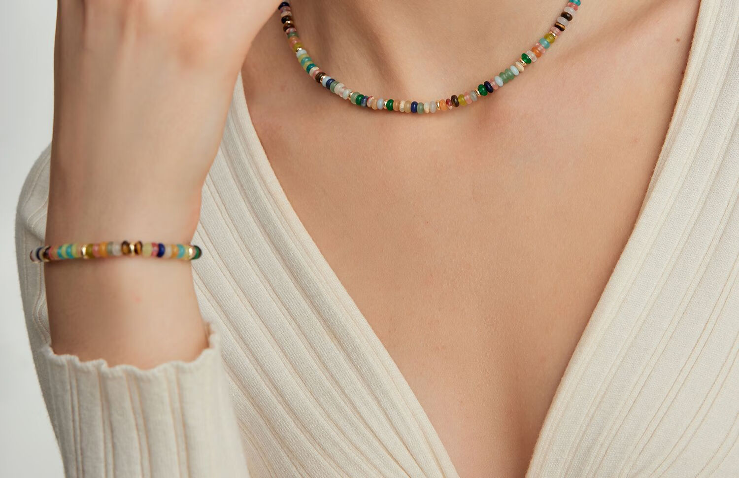 Arsis [Celebrity Style] Secret Garden Rainbow Guardian Beaded Necklace, Fashionable Women's Necklace, Birthday Gift for Girlfriend 12