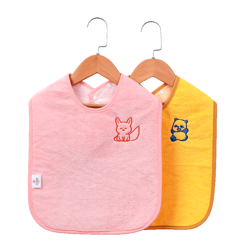 Grace Children's Washcloth with Waterproof Lining for Brushing Teeth, Washing Face And Eating, Adjustable Cartoon Bib for Babies And Toddlers