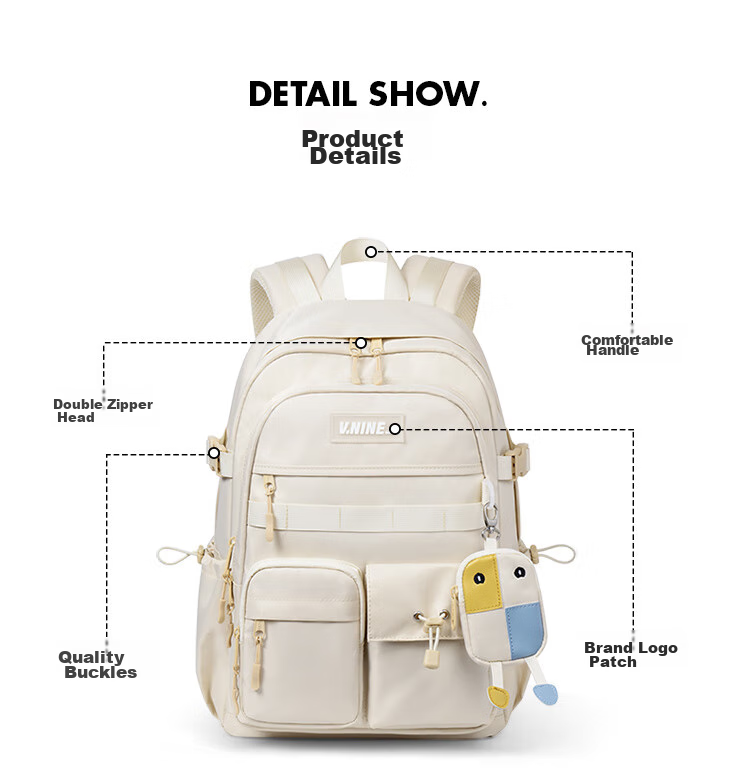 V.NINE Backpack for Middle And High School Students, Unisex Laptop Bag 14/15.6 Inch, College Student Travel Backpack 23