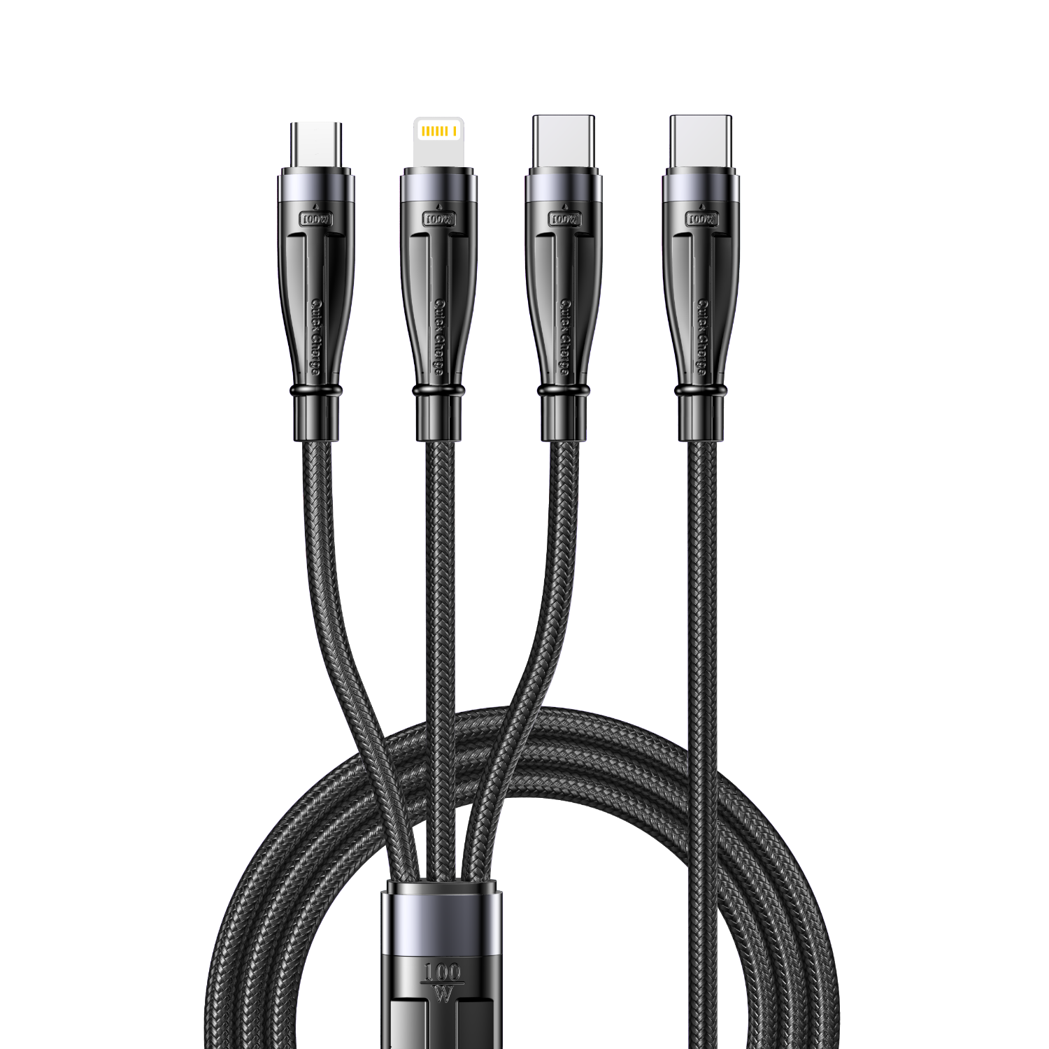 Canghua Type-C Data Cable Three-In Apple PD30W Fast Charging One-To Car Charger Cord Suitable for IPhone16promax/15/17/18 Apple Phones, 2 Meters