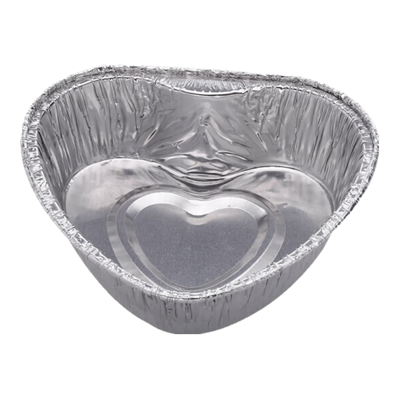 Faxilon Aluminum Foil Bowls, 50 Pieces, Air Fryer And Oven Heart-Shaped Bowls for Cake, Shrimp, Steamed Buns, And Baby Food Molds