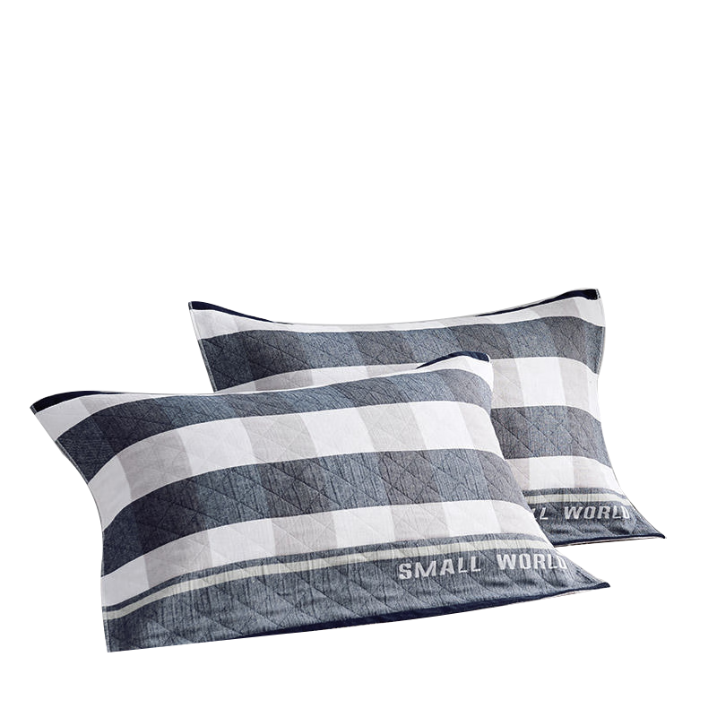 AVIVI Cotton Pillowcases Set of Two, Student Children's Quilted Pillowcases, Home Use Pillow Covers, Gray Plaid, Set of Two, 52*78cm