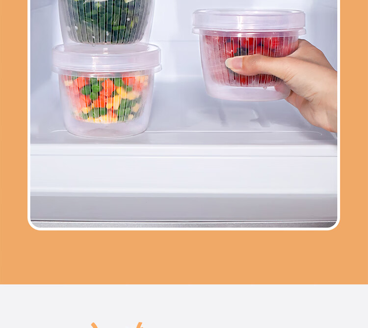 Baijie Round Green Onion Fresh-Keeping Box Onion Ginger Garlic Storage Box Refrigerator Draining Food Prep Box Set of 3 13