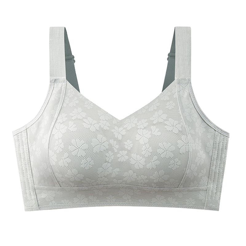 Xiangmi Large Bust Minimizing Bra for Women, Summer Thin Seamless Plus Size Anti-Sagging Adjustable Brassiere, Sky Blue, M