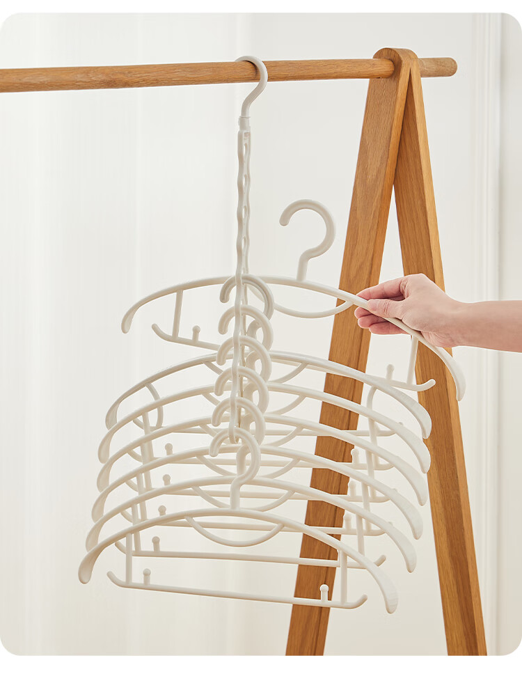 Imakara Vertical Clothes Rack Space-Saving Multi-Functional Multi-Layer Hanger Hook Drying Rack Storage Organizer Wardrobe Hanging Indoor Pants Storage 13