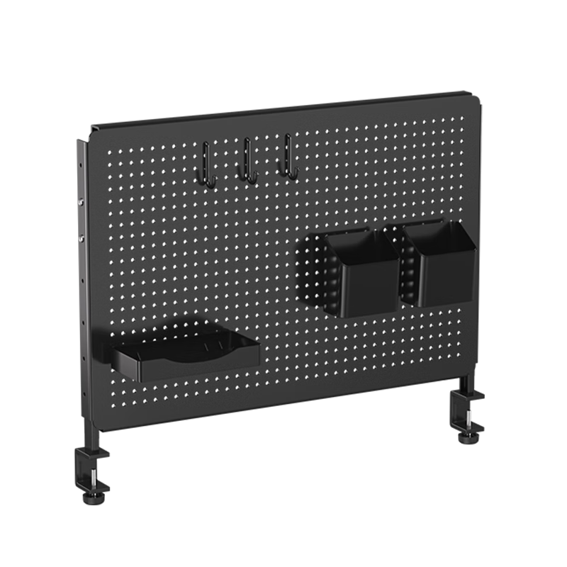 ATSCORE Pegboard Storage Rack No-Drill Desk Clamp 600x400 Wall-Mountable Gaming Office Desk Creative Hook Monitor Accessory