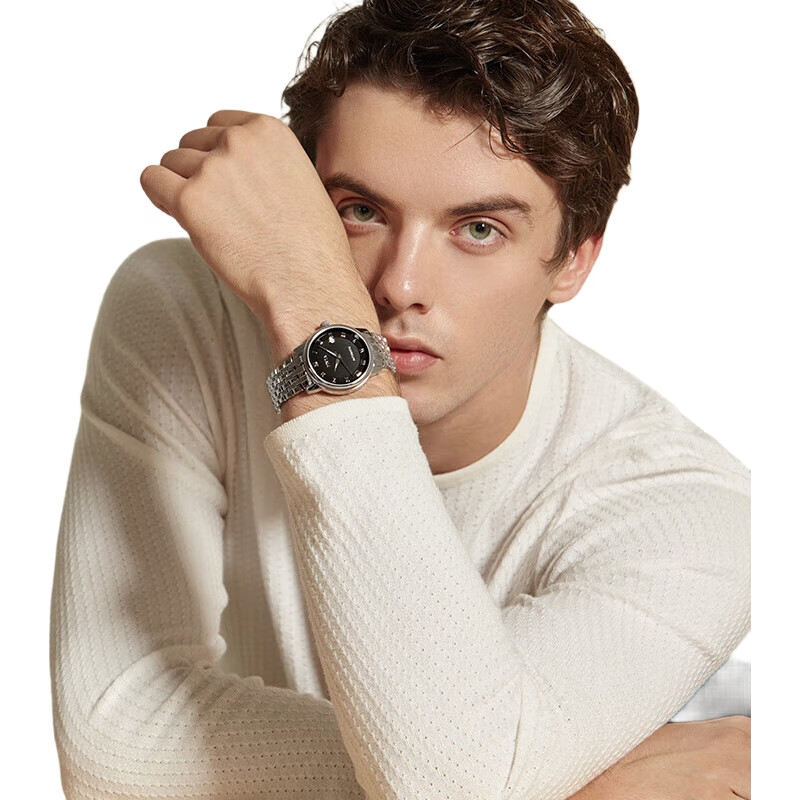 FIYTA Classic Series Automatic Mechanical Roman Numeral Dial Steel Strap Men's Wristwatch, Qixi Festival Gift