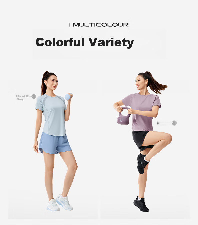 361° Women's Short-Sleeve Summer Clothing, New Cool-Feeling T-Shirt, Sun Protection Shirt, Ice Silk Sports Running Top, 662524116-7 5