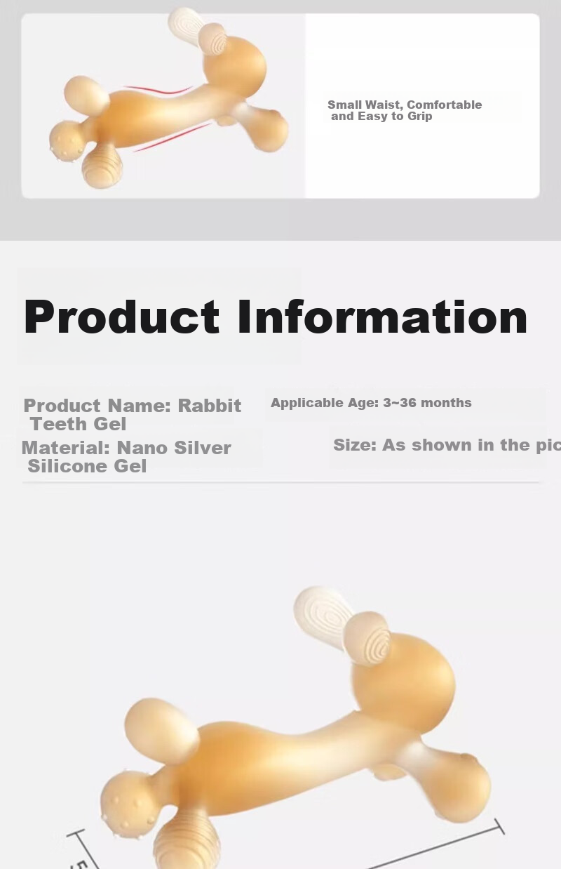 Scoornest Rabbit Tooth Teether, Baby Teething Stick, Silicone Toy for Teething Period, Chewable, Boilable, Anti-Finger Sucking Aid 13