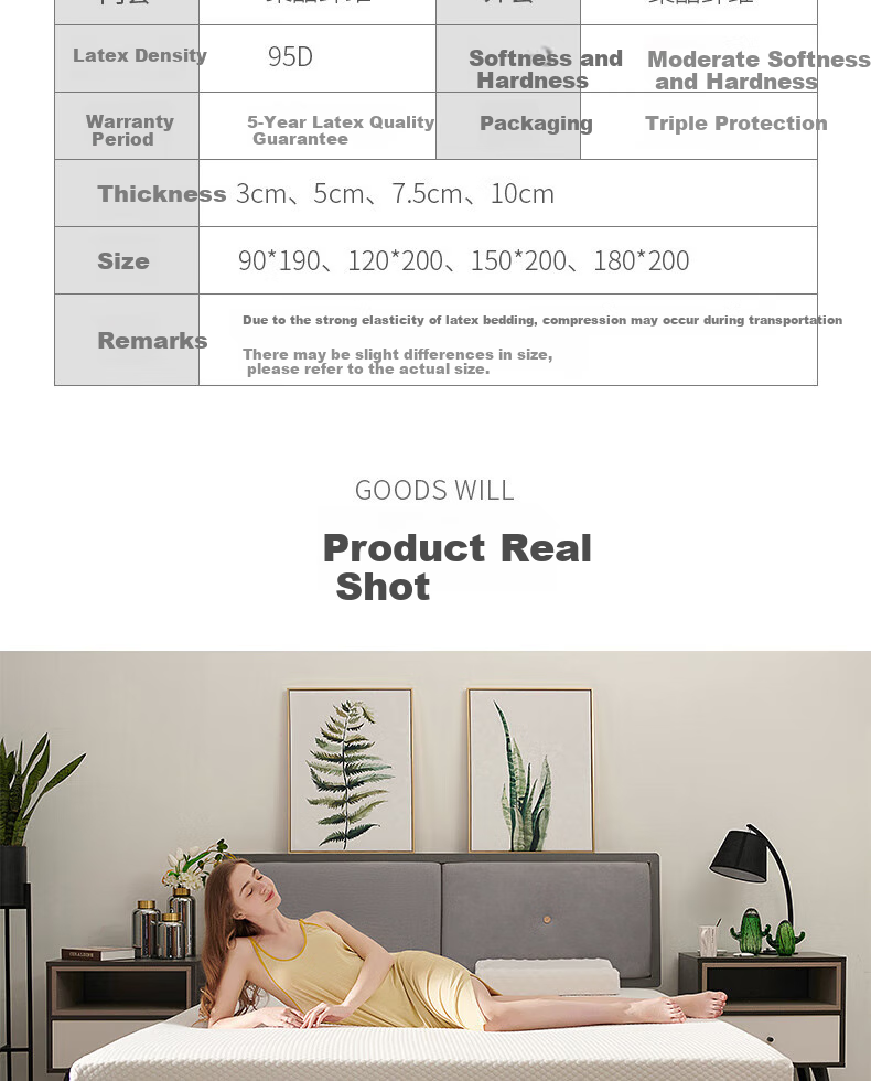 Baopo Mattress, Thai Latex Mattress, Tatami Mat, Student Dormitory Thin Pad, Single Bed Mattress, Customizable Support 7
