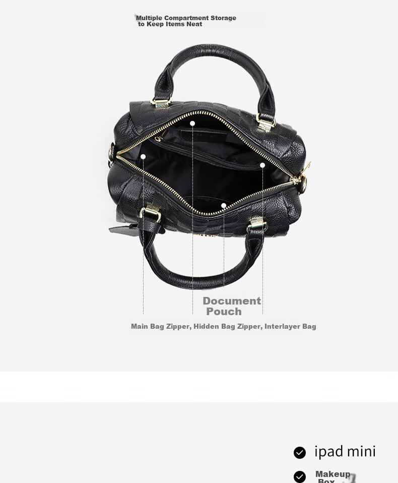 Aiqinghai Leather Crossbody Bag, Women's Handbag, Shoulder Bag, Large Capacity, Light Luxury, Birthday Mother's Day Gift, Practical Present for Mom 2