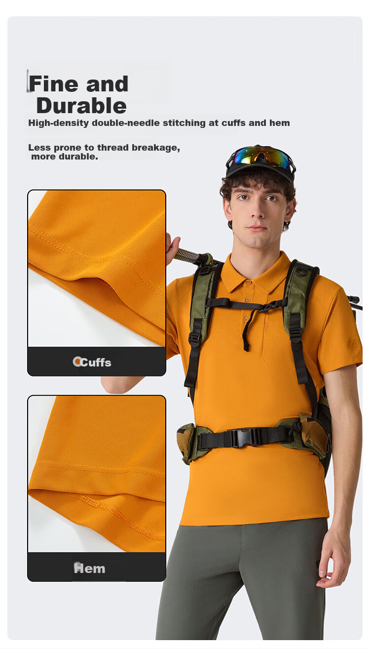 NORTHLAND COOLMAX Quick-Dry Sun Protection Polo Shirt, Outdoor Breathable Antibacterial Elastic Collar Short-Sleeve T-Shirt for Me 6