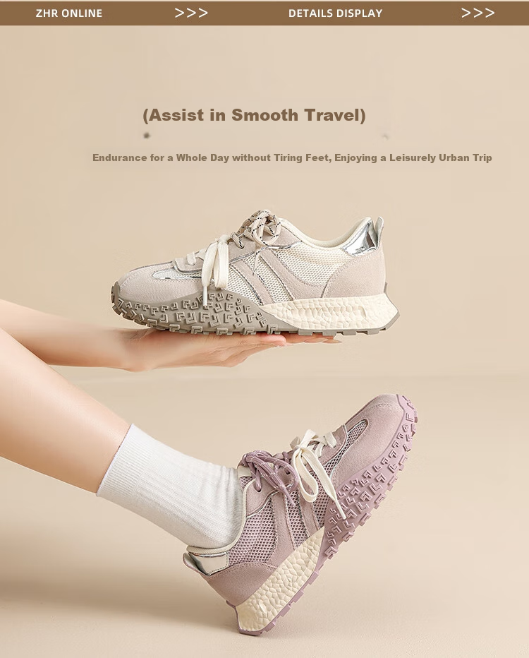 ZHR Dexun Women's Shoes, 2026 New Soft-Soled Fashionable Women's Shoes, Stylish Thick-Soled Sneakers for Women, KS110, Lavender Purple, Size 39 3